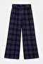 Lacivert Ekoseli Geniş Paça Pantolon TWOAW27PL00013 - 10