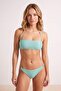 Green Strapless Covered Textured Regular Waist Regular Bikini Set Tbess26Bt00232 - 3