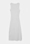 Ekru Bodycon Midi Büzgü Detaylı Yırtmaçlı Kare Yaka Örme Elbise TWOSS26EL01232 - 9