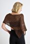 Kahverengi Bolero Pul Payet Parlak Görünümlü Crop Triko Bluz TWOAW27KZ00252 - 4