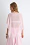 Pembe Düz Oversize Kayık Yaka Yarasa Kol Kolsuz Pelerin Tül Örme Bluz TWOSS26BZ01040 - 5