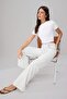 Açık Mavi DÖKÜMLÜ Kemer Detaylı Yüksek Bel %100 Pamuk Wide Leg Jeans TWOSS26JE00190 - 2