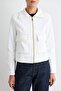 White Stitching Detailed Zippered Cotton Oversize Gabardine Jacket Twoaw27Ce00011 - 4