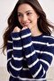 Navy Blue Striped Soft Textured Knitwear Sweater Tctaw26Ak00004 - 2