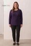 Women's Plum Reflection Pattern Collar and Sleeves Embroidered, Stoned Mother Combed Cotton Blouse - 3