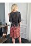 Women's Black Half Sleeve Square Collar Bohemian Dress - 2