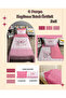 Quilted Ribbon Bow 4-Piece Set (100% Cotton 100X200 with Elastic Sheets) Single Bedspread Set - 4