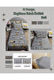 Quilted Gray Scoop 4-Piece (100% Cotton 100X200 with Elastic Sheets) Single Bedspread Set - 4