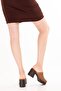 Women's Genuine Leather Platform Heeled Laser Stylish Slippers Msa.90 Tan - 2