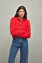 Soft Crop Cardigan Red - 3