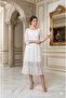 Women's White Lace Robe Long Silk Dress