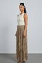 Vaduz Elastic Waist Crash Detailed Segmented Flared Long Skirt & Women's Skirt - Mink - 5
