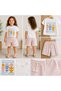 Girl's Floral Embroidered T-Shirt and Shorts Set - Summer Cotton 2-Piece Set - Children's Combination with Elastic Waist Shorts