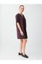 Bitter Coffee Relaxed Cut Short Sleeve V-Neck Woven Mini Dress - 3