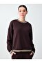 Acı Kahve Crew Neck Long Sleeve Knitted Blouse with Stripe Detail