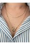Brand Equivalent Straw Jewelry Necklace and Green Baguette Detailed Necklace with Paperclip Chain Double Necklace Serenay Necklace
