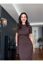 Brown Side Tie Modal Dress - 4
