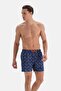 Navy Blue Seahorse Patterned Short Swim Shorts - 2