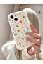 iPhone 13 Ecru Flower Patterned Case