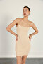 Spaghetti Strap Mini Dress Beige - 2