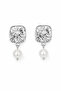 Women's Earrings Vintage Square Large Dangle Pearl Earrings