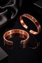 Men's and Women's Copper Bracelet - Inside Armor and Protection Prayer Pure Forged Grift Handcuffs Metal Box Natural Stone