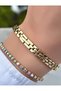 Gold Burgundy Color Oval Case - Adjustable Steel Band - Bracelet Included as a Gift - 7