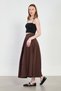 Women's high waist bell skirt - bitter coffee - 2