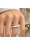 Steel Design Stone-Inlaid Silver Color Ring Adjustable to Fit Finger. Does Not Tarnish. - 2