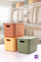 Bigbox 20 Lt 4-Piece Mix Cabinet Organizer Storage Box with Lid Basket Organizer Toy Box - 3