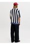 Blue Men's Loose Fit Striped Sweater 12272863 Jortyler Knit Ss Polo Sn - 4