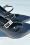 Women's Adel Buckled Heeled Stiletto Black- Leather - 4