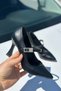 Women's Adel Buckled Heeled Stiletto Black- Leather - 3