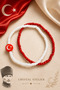 2-Piece Moon Star Sand Bead Turkish Flag Bracelet (October 29, April 23, Karne, Eid, Student Gift)