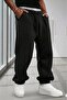 Men's Black Thick Fleece Lined Jogger Sweatpants 3 Thread Count - 2