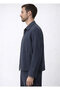 Navy Blue Lyocell Blend Overshirt Jacket - 3