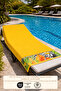 Yellow Beach Towel 100% Cotton Certified Tropical Pattern Pool Towel Superior Absorbent 75X150Cm - 2