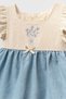 My Little One's Embroidery Detailed Tunic and Pants Baby Girl Set - Blue - 3
