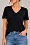 New Season Modal Cotton Women's V-Neck Floral Embroidered Stoned Basic T-Shirt Short Sleeve Casual - 2