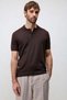 Brown Comfort Slim Polo Collar Men's Knitwear T-Shirt