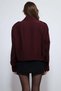 Burgundy Pile Detailed Mock Neck Coat - 6