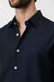 Navy Blue Linen Blended Relax Fit Men's Shirt - 4