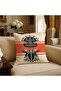 Beige Orange Mint Ethnic Mask Patterned Double-Sided Set of 4 Throw Pillow Covers 43X43 - 5