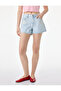 Regular Fit Mini Denim Shorts with Cotton Embroidery Detail - 3