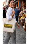 Beach Bag Picnic Bag Printed Cream Color Shoulder Bag / Handbag Quality Canvas Fabric Tote Bag 37X37 cm