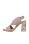 Shoes Gray Leather Women's Heeled Sandals 01Wn6403 - 3