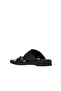 Black Leather Women's Flip Flops Slipper 01Wy2910 - 5