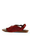 Red Leather Women's Sandals 01Wu7400 - 4