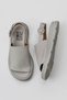 Ecru Leather Women's Wedge Heeled Sandals 01Wy9410