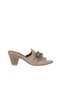 Gray Leather Women's Heels Slipper 01Wu11300